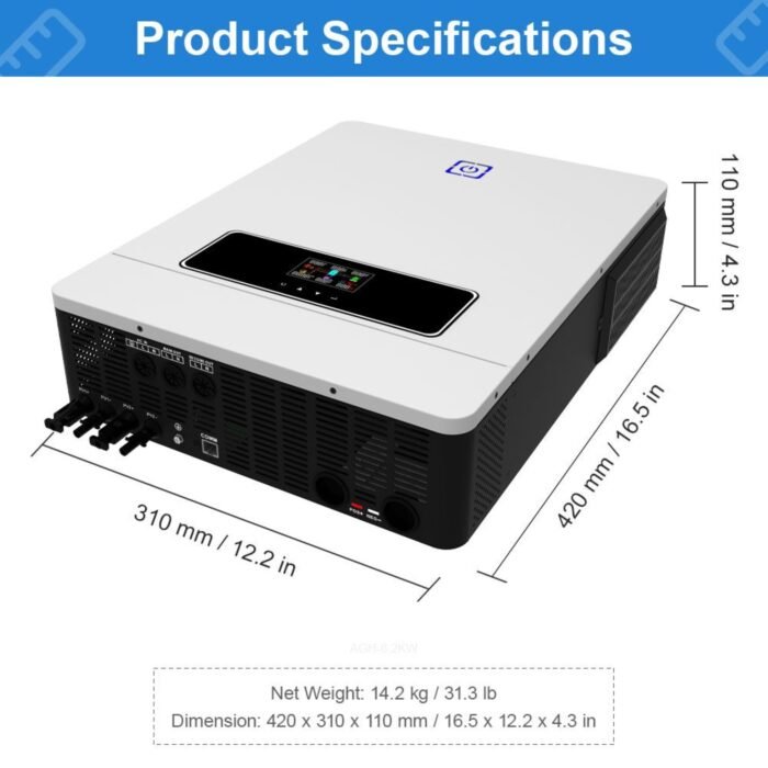 Inversor Solar Híbrido 8.2kW / Monitoreo Wi-Fi - Imagen 2