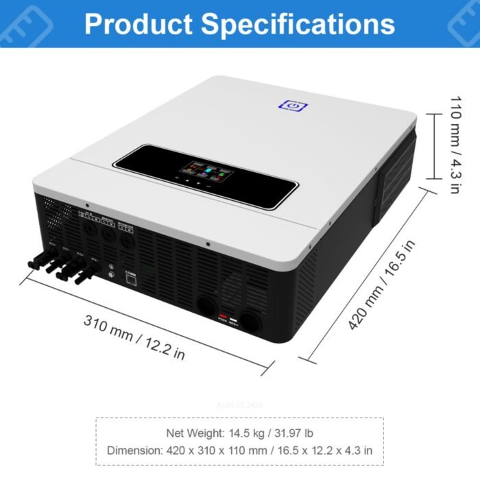 Inversor Solar Híbrido 10.2kW / Monitoreo Wi-Fi - Imagen 5