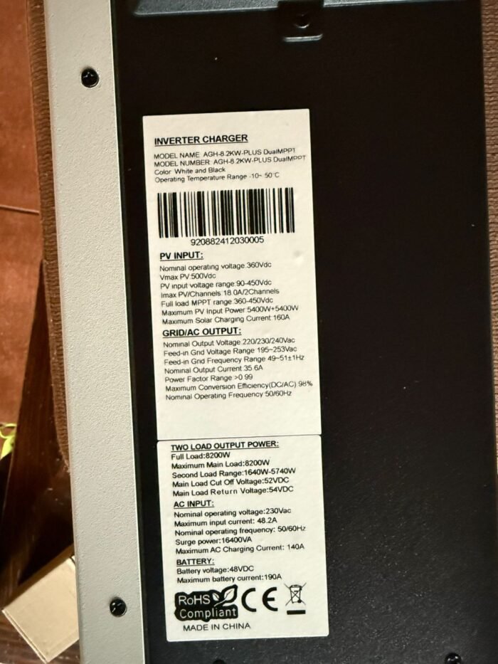 Inversor Solar Híbrido 8.2kW / Monitoreo Wi-Fi - Imagen 7