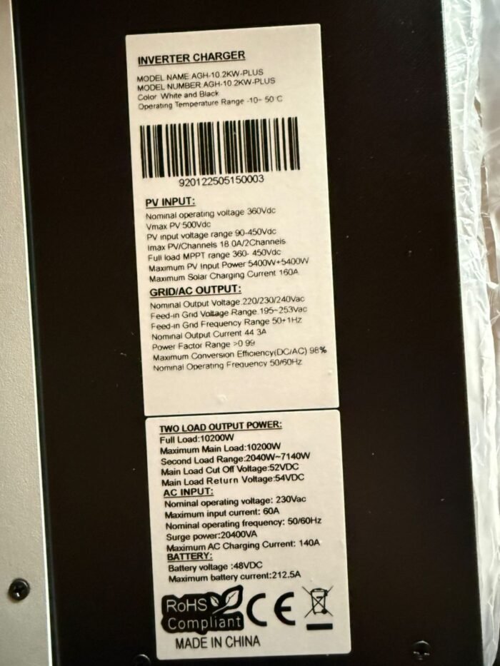 Inversor Solar Híbrido 10.2kW / Monitoreo Wi-Fi - Imagen 9