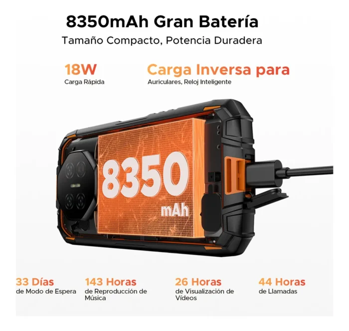 DOOGEE Fire 3 Max Rugerizado 5.5" 8+256GB 8350mAh Nocturna - Imagen 4