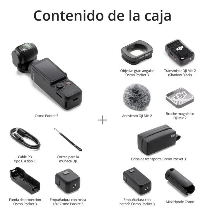 DJI Osmo Pocket 3 Creator Combo | Camara 4K 120fps con Mic 2 - Imagen 8