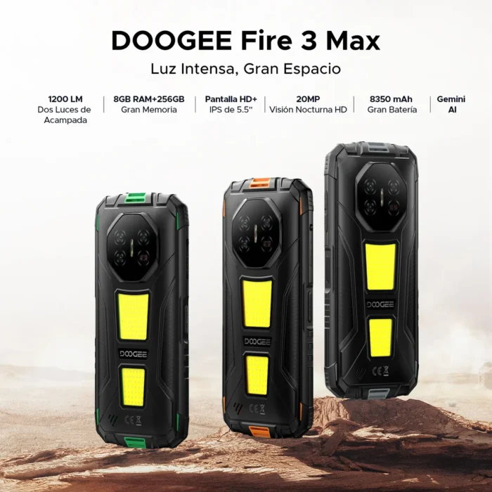 DOOGEE Fire 3 Max Rugerizado 5.5" 8+256GB 8350mAh Nocturna - Imagen 8