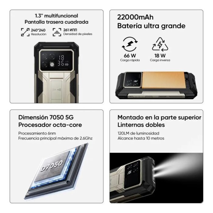 DOOGEE S200 Max 5G Rugerizado 22000mAh 36GB RAM 512GB - Imagen 3