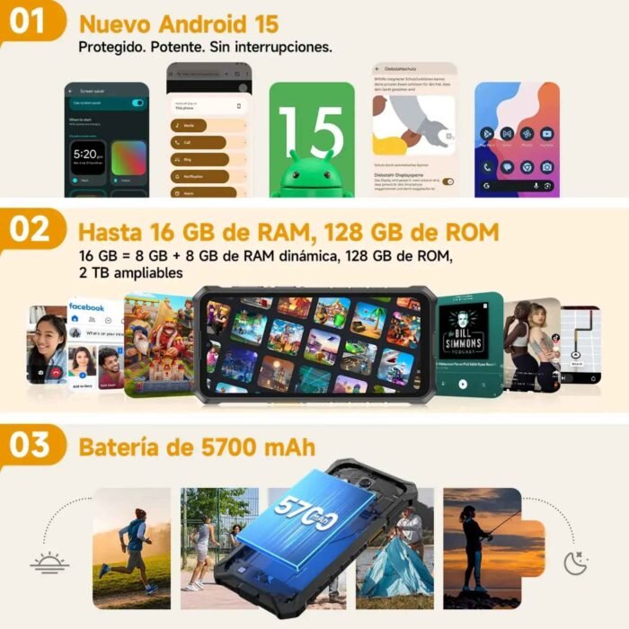 Ulefone RugKing 3 Pro Rugerizado Android 15 Resistente Agua - Imagen 8