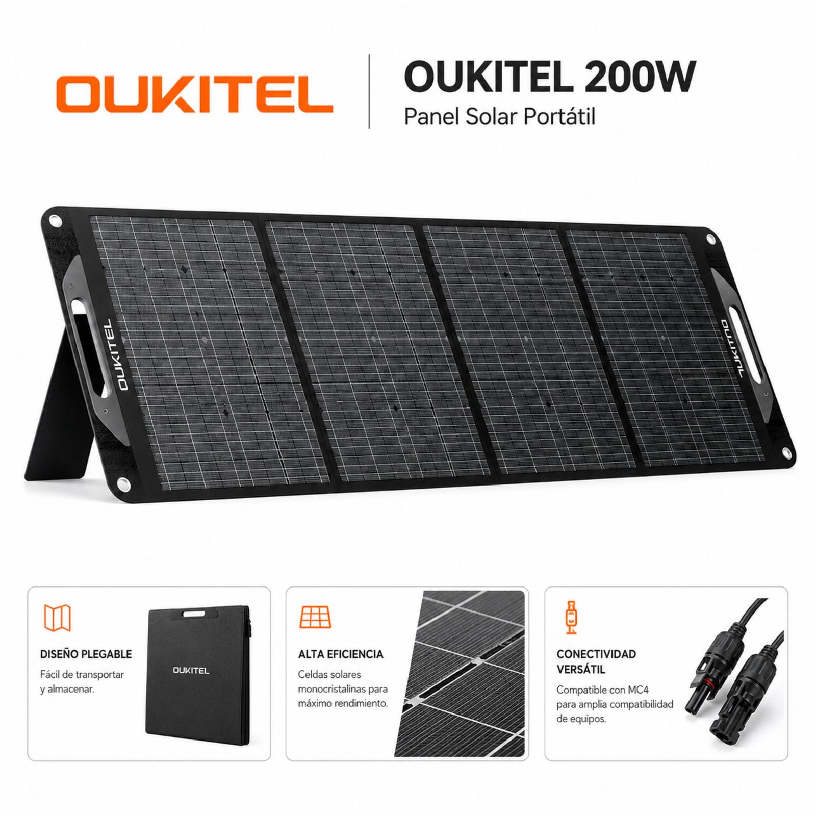 1 Panel Solar Portátil OUKITEL 200W - Imagen 1