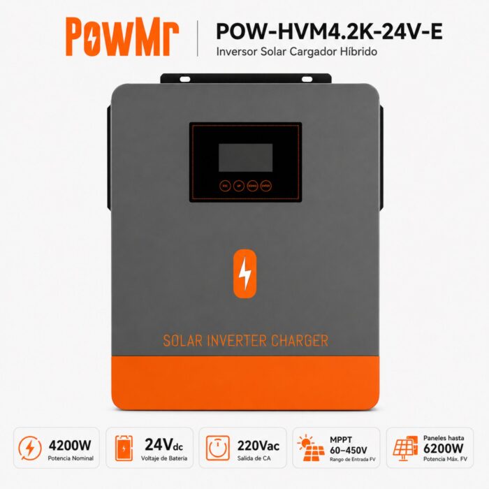 Inversor Solar H&iacute;brido PowMr 4200W 24V - Imagen 2