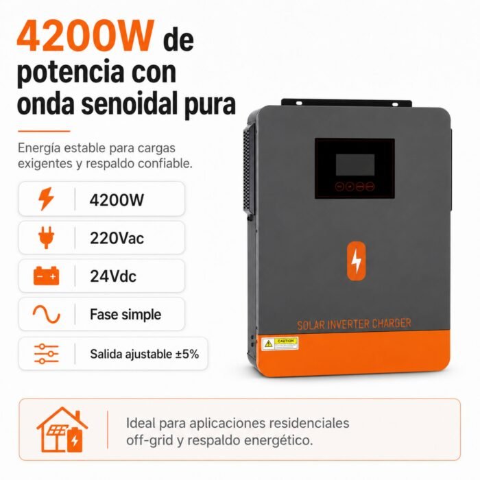 Inversor Solar Híbrido PowMr 4200W 24V - Imagen 2