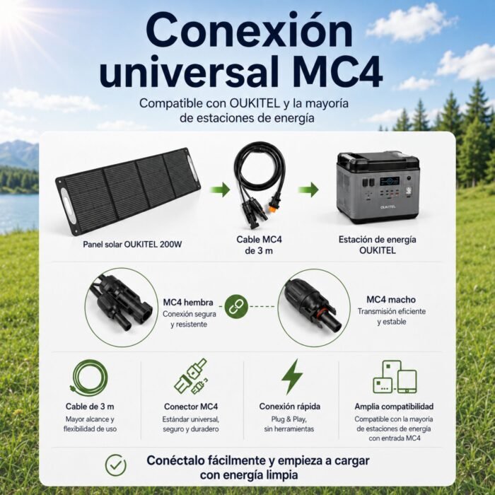 Panel Solar Portátil OUKITEL 200W - Imagen 6