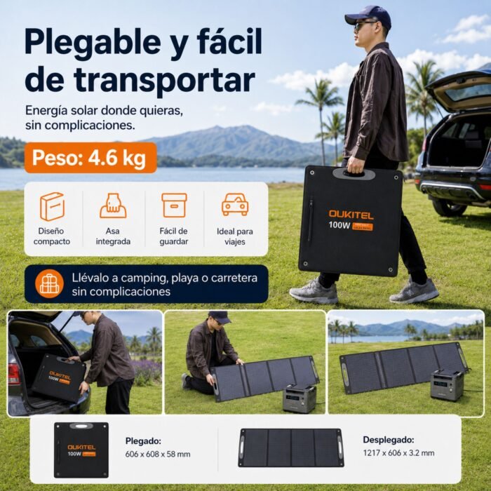 Panel Solar Portátil OUKITEL 100W - Imagen 6