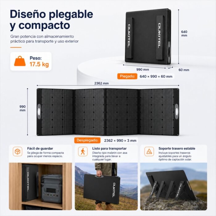 Panel Solar Portátil OUKITEL 400W - Imagen 6
