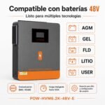 Inversor Solar Híbrido PowMr 6200W 48V - Imagen 6