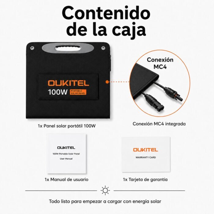 Panel Solar Portátil OUKITEL 100W - Imagen 7