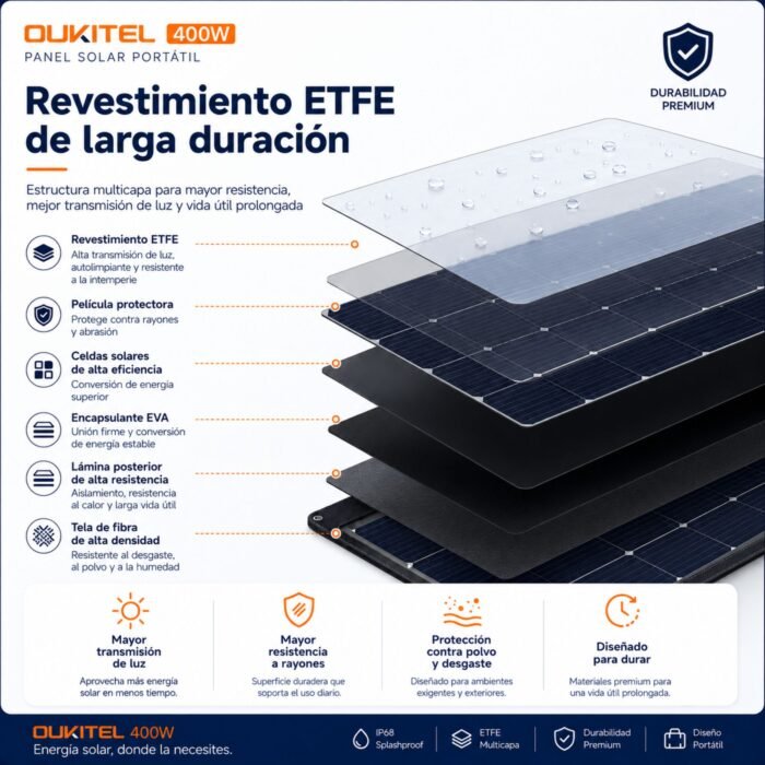 Panel Solar Portátil OUKITEL 400W - Imagen 8