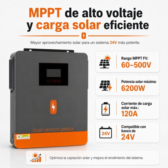 Inversor Solar Híbrido PowMr 4200W 24V - Imagen 8