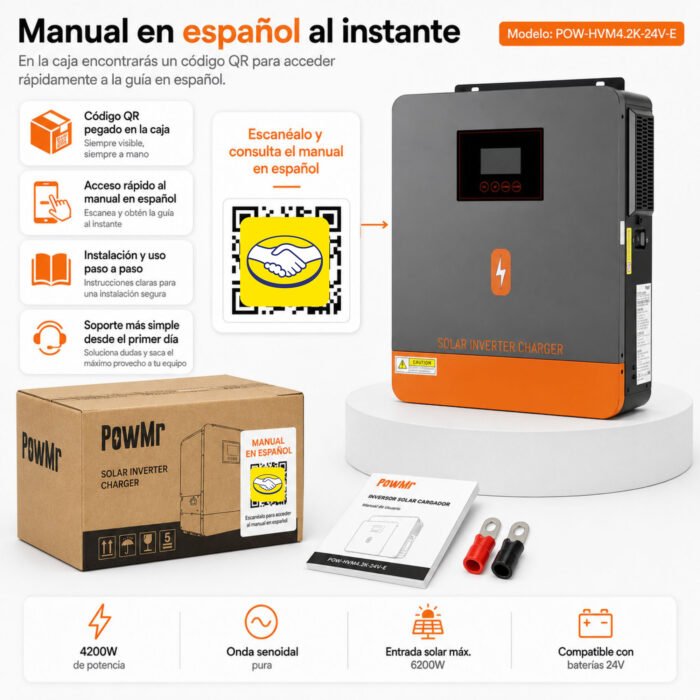 Inversor Solar Híbrido PowMr 4200W 24V - Imagen 9