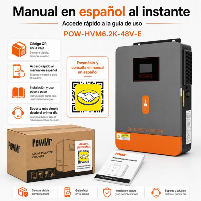 Inversor Solar Híbrido PowMr 6200W 48V - Imagen 9