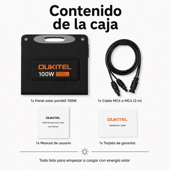 Panel Solar Portátil OUKITEL 100W - Imagen 9