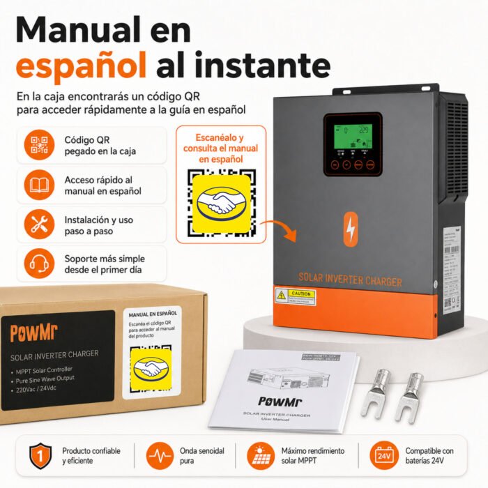 Inversor Solar Híbrido PowMr 1500W 24V - Imagen 10