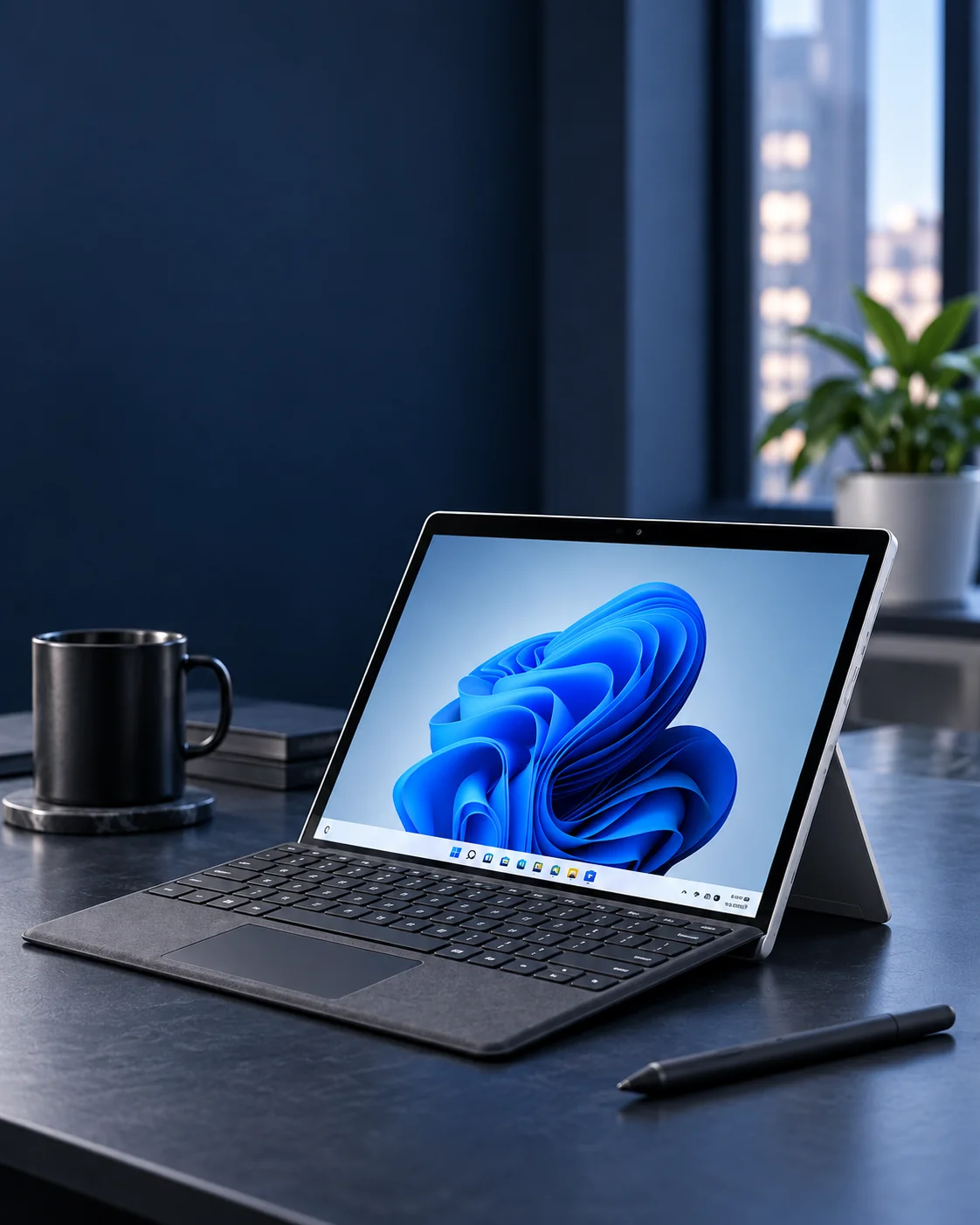 Microsoft Surface con teclado en un escritorio